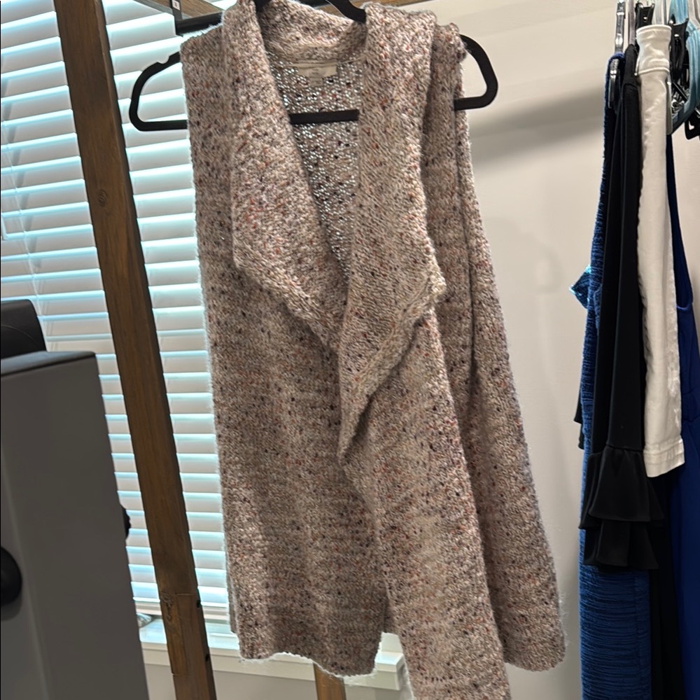 LOFT Cream Cardigan Sweater with Shawl Collar
